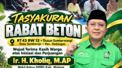 Tasyakuran Rabat Beton Dusun Sumberwangi, Warga Sampaikan Terima Kasih atas Inisiasi dan Perjuangan Abah Kholiq
