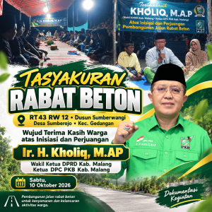 Tasyakuran Rabat Beton Dusun Sumberwangi, Warga Sampaikan Terima Kasih atas Inisiasi dan Perjuangan Abah Kholiq